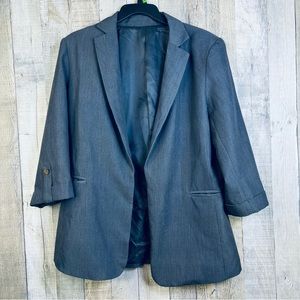 Large Unbranded Dark Gray Jacket Built in Shoulder Pads & 2 Open Pockets…